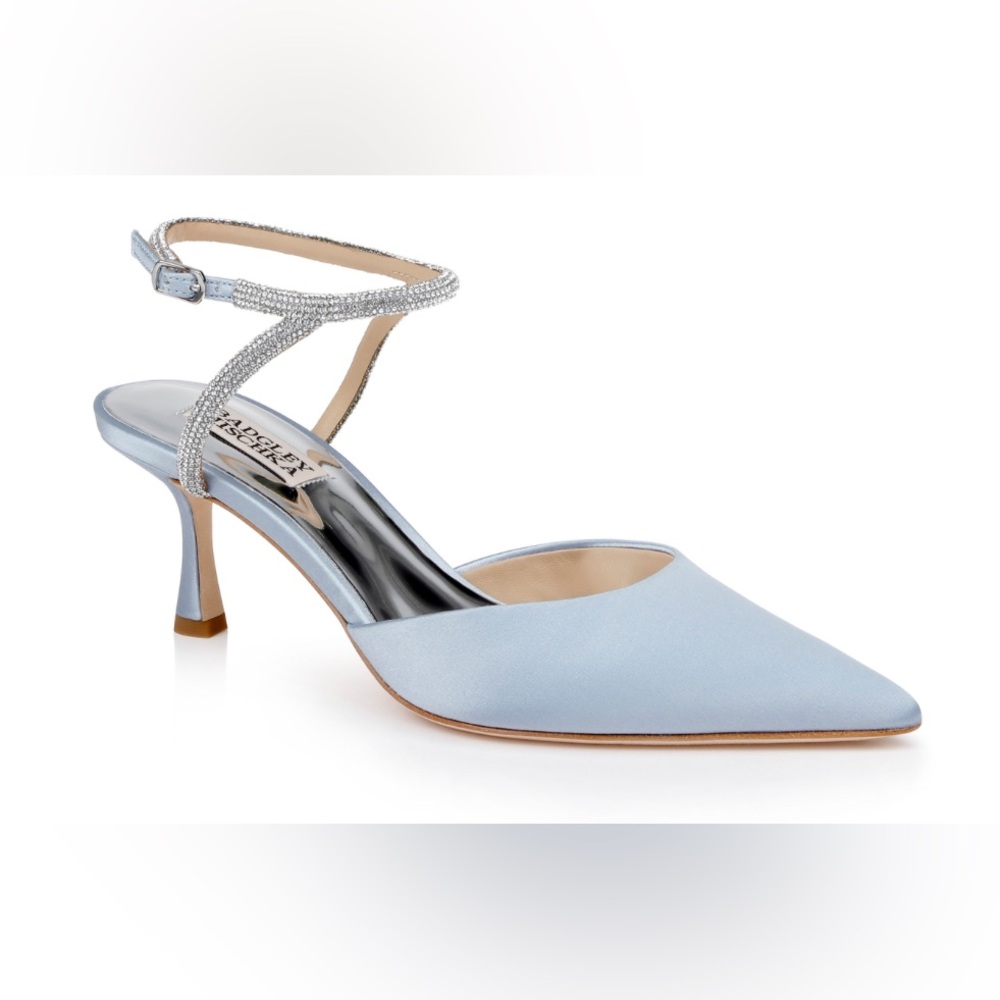 Badgley Mischka Autumn Satin Kitten Heels (NWT)